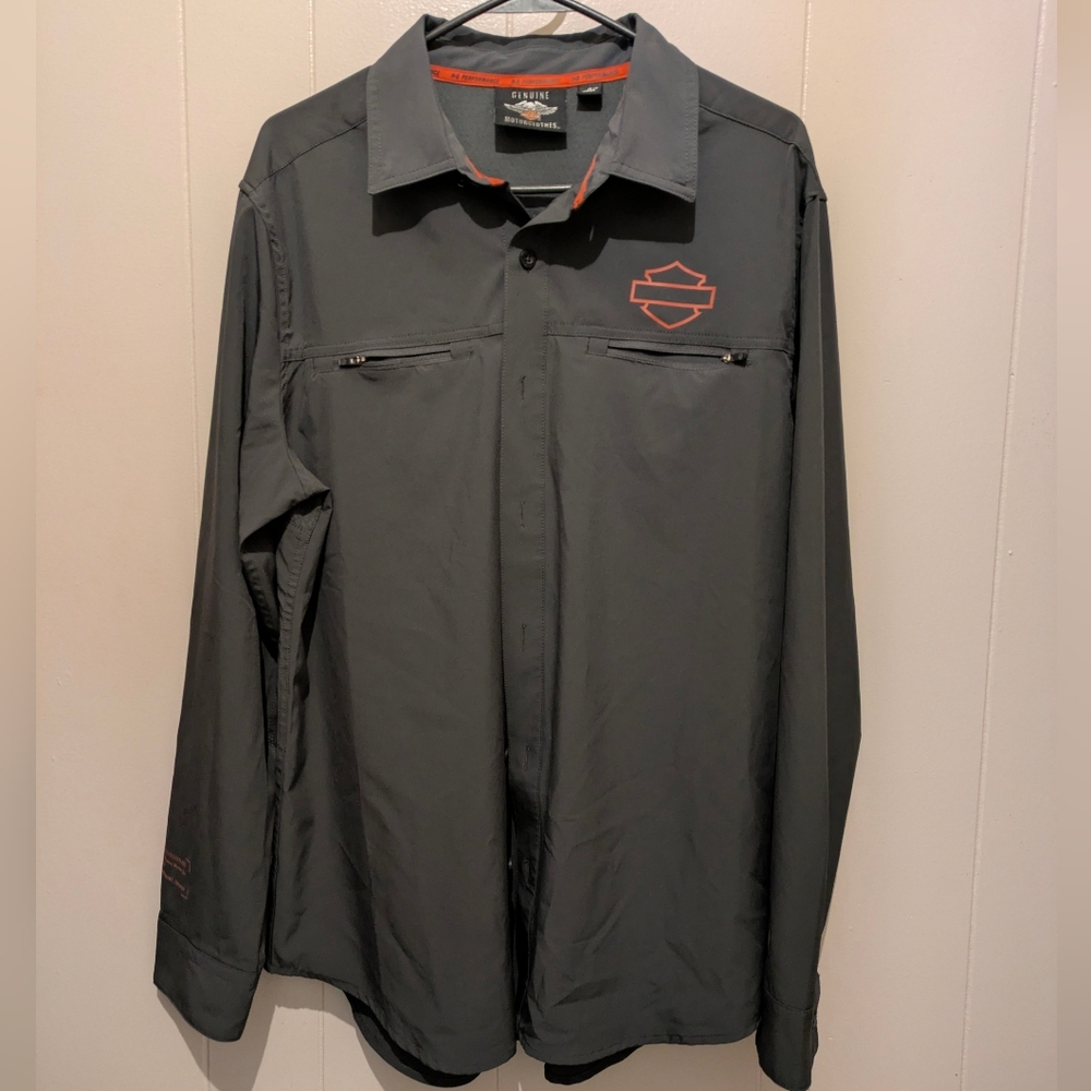 SALE Harley-Davidson Men's Long Sleeve, Button Down, PerformShirt Sz Med. NWoT